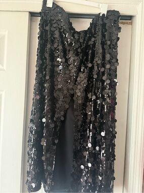 Black Sequin Evening Skirt